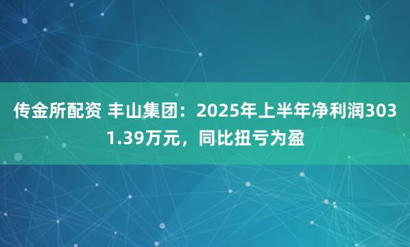 传金所配资 丰山集团：2025年上半年净利润3031.39万元，同比扭亏为盈